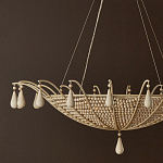 Люстра из деревянных бусин с подвесками в виде капель Wooden Beads варинант исполнения - 2 | Loft Concept в Кирове