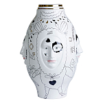 Ваза с декоративными лицами и графическими элементами в виде сердец и символов Faces of Imagination варинант исполнения - 1 | Loft Concept в Кирове