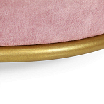 Банкетка круглая пыльно-розовый велюр на 4-х металлических ножках золотого цвета SANJAY варинант исполнения - 3 | Loft Concept в Кирове