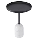 Кофейный столик с круглой чёрной столешницей и мраморным основанием Exquisite Practicality варинант исполнения - 1 | Loft Concept в Кирове