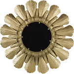 Зеркало круглое настенное в металлической раме Sunny Golden Petals варинант исполнения - 4 | Loft Concept в Кирове