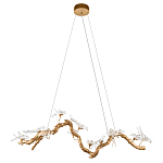 Люстра подвесная линейная с прозрачными стеклянными птичками на ветвях Serip Voa варинант исполнения - 2 | Loft Concept в Кирове