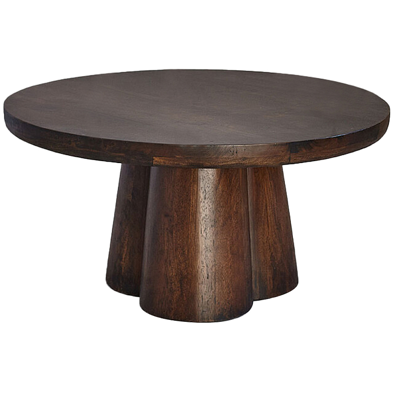 Круглый кофейный стол из массива акации Veras Coffee Table Коричневый Круглый кофейный стол из массива акации Veras Coffee Table Коричневый в Кирове | Loft Concept