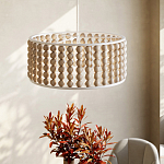 Люстра в форме цилиндра с вставками из деревянных бусин Wooden Beads варинант исполнения - 6 | Loft Concept в Кирове