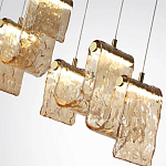 Подвесной светильник линейный с плафонами волнистой формы из фактурного стекла Big Wave варинант исполнения - 10 | Loft Concept в Кирове