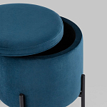 Синий пуф на черных ножках SANJAY варинант исполнения - 3 | Loft Concept в Кирове