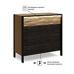 Комод 4 ящика с подсветкой на рельефном фасаде Warm Industrial варинант исполнения - 8 | Loft Concept в Кирове