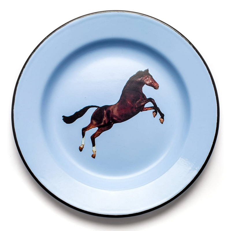Тарелка Seletti Horse Голубой Коричневый Тарелка Seletti Horse Голубой Коричневый в Кирове | Loft Concept
