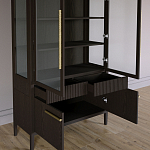 Витрина Primo со стеклянными фасадами и буфетом шпон Темный орех варинант исполнения - 5 | Loft Concept в Кирове