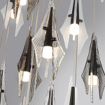 Люстра каскадная с 24-мя рельефными прозрачными плафонами в форме лепестков Glass Pod  варинант исполнения - 6 | Loft Concept в Кирове