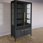 Витрина Primo со стеклянными фасадами и буфетом шпон Черный дуб варинант исполнения - 3 | Loft Concept в Кирове