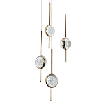 Люстра с 4-мя плафонами из хрустального шара Crystal Bubbles Gold Hanging Lamp варинант исполнения - 2 | Loft Concept в Кирове