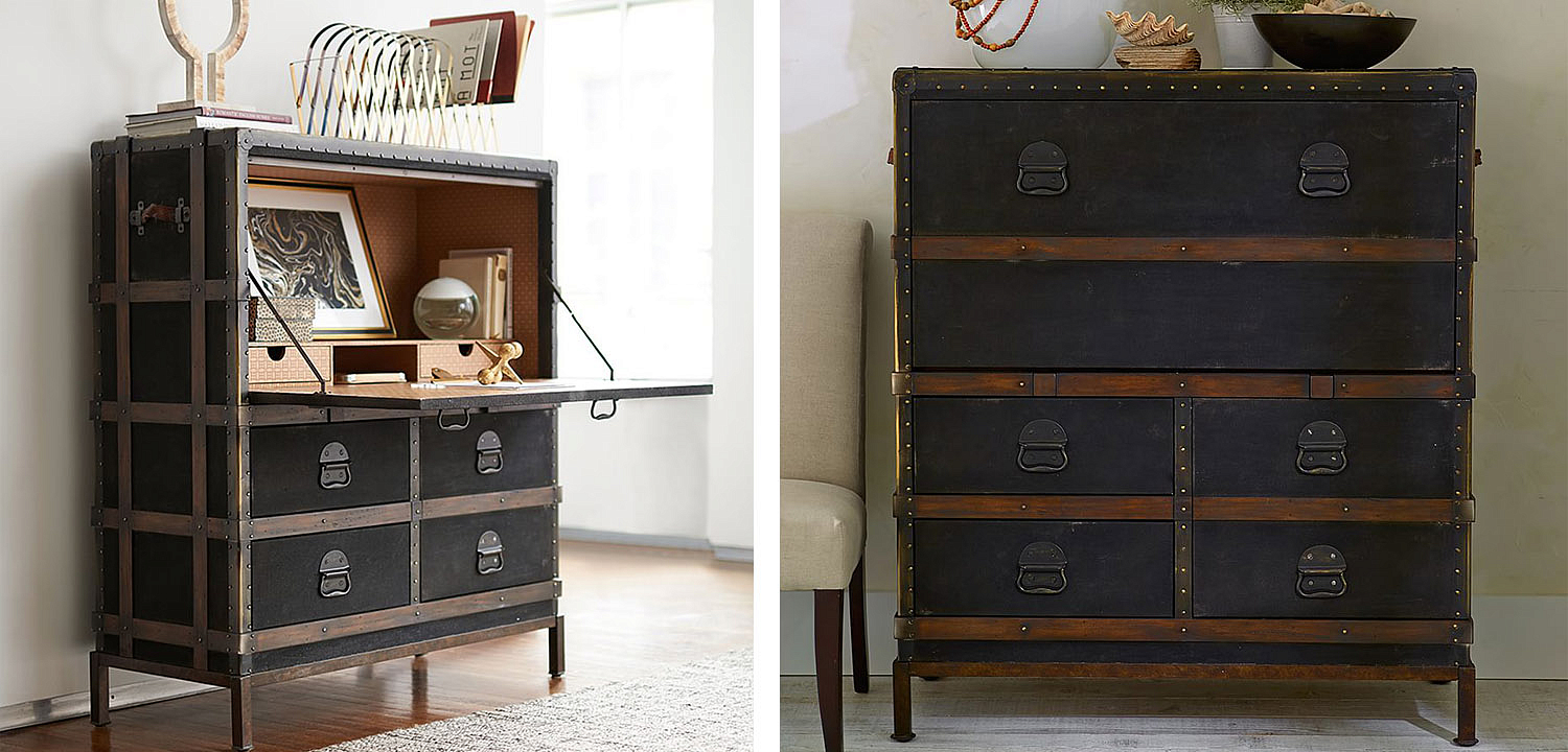Комод в винтажном стиле Derik Vintage Chest of Drawers Черный Комод в винтажном стиле Derik Vintage Chest of Drawers Черный - Loft-Concept в Кирове