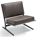 Дизайнерское кресло без подлокотников кожаное на металлическом каркасе PAULA Armchair варинант исполнения - 1 | Loft Concept в Кирове