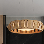 Люстра круглая из толстых деревянных реек Wooden Slats варинант исполнения - 5 | Loft Concept в Кирове