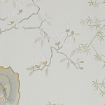 Обои ручная роспись Summer Night Blossom Colourway SC-122 on Bleached white dyed silk варинант исполнения - 2 | Loft Concept в Кирове