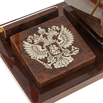 Настольный письменный набор с часами в виде пирамиды из природного камня обсидиана Pyramid of Time варинант исполнения - 3 | Loft Concept в Кирове