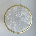 Светодиодный подвесной светильник круглой формы с металлической рамой золотого цвета Marble Glow 47 варинант исполнения - 3 | Loft Concept в Кирове