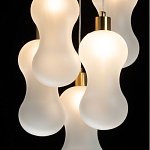 Люстра с 5-ю матовыми белыми стеклянными плафонами волнообразной формы Lucid Rain  варинант исполнения - 5 | Loft Concept в Кирове