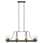 Люстра подвесная с восемью прозрачными стеклянными цилиндрическими плафонами в стиле лофт Feiss варинант исполнения - 5 | Loft Concept в Кирове