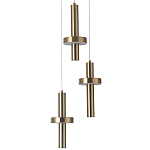 Каскадный светильник с 3-мя плафонами Flos Brass Metal Acrylic Trio Hanging Lamp варинант исполнения - 2 | Loft Concept в Кирове