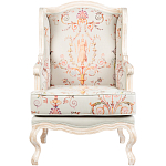 Кресло из массива бука серое с растительным орнаментом Raffael Floral Grey Armchair варинант исполнения - 1 | Loft Concept в Кирове