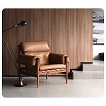 Кресло с деревянным каркасом и обивкой из натуральной кожи Medieval Furniture варинант исполнения - 3 | Loft Concept в Кирове