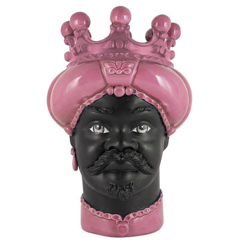 Ваза Vase Moro Man Crown Dark Pink Черный Розовый Ваза Vase Moro Man Crown Dark Pink Черный Розовый в Кирове | Loft Concept