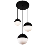 Каскадный светильник с 3-мя плафонами шары Ponzio Flos Cascade Trio Black Sphere Hanging Lamp варинант исполнения - 1 | Loft Concept в Кирове