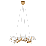 Люстра подвесная с прозрачными стеклянными птичками на ветвях Диаметр 80 см Serip Voa варинант исполнения - 2 | Loft Concept в Кирове