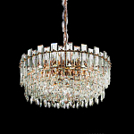 Круглая люстра с хрустальными подвесками на золотистом каркасе Gorgeous Crystal Light варинант исполнения - 6 | Loft Concept в Кирове