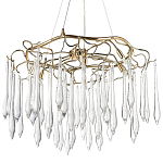 Люстра с хрустальными подвесками в виде капель Droplet Crystal Gold Chandelier 8 варинант исполнения - 1 | Loft Concept в Кирове