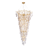 Люстра подвесная в форме перевернутой пирамиды с металлическими ветвями и прозрачными стеклянными подвесками Droplet Chandelier варинант исполнения - 2 | Loft Concept в Кирове