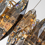 Люстра подвесная круглая с овальными подвесками из стекла дымчатого цвета Harlow Crystal Round варинант исполнения - 1 | Loft Concept в Кирове