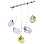 Люстра линейная с 5-ю разноцветными стеклянными плафонами Kaleido варинант исполнения - 2 | Loft Concept в Кирове