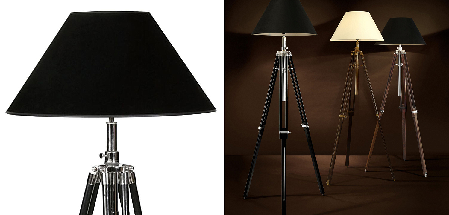 Торшер Eichholtz Floor Lamp Telescope nickel & black Торшер Eichholtz Floor Lamp Telescope nickel & black - Loft-Concept в Кирове