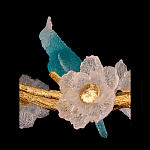 Люстра круглая на золотом каркасе с птичками и цветочным декором Miscellaneous herbs варинант исполнения - 7 | Loft Concept в Кирове