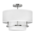 Потолочный светильник с двухслойным белым текстильным абажуром Hinkley варинант исполнения - 20 | Loft Concept в Кирове