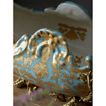 Чаша голубого цвета с оранментом и и бронзовыми фигурами леопардов Eden Garden варинант исполнения - 8 | Loft Concept в Кирове