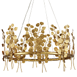 Люстра круглая золотая с декором в виде веток эвкалипта Eucalyptus Branches варинант исполнения - 1 | Loft Concept в Кирове