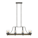 Люстра подвесная с восемью прозрачными стеклянными цилиндрическими плафонами в стиле лофт Feiss варинант исполнения - 2 | Loft Concept в Кирове