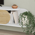 ТВ-тумба подвесная белая с полкой и откидной дверцей цвета древесины TONE TV STAND WHITE варинант исполнения - 4 | Loft Concept в Кирове