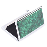 Визитница карманная металлическая с накладкой из натурального камня Малахит Stone Business Card Holders  варинант исполнения - 2 | Loft Concept в Кирове