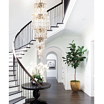 Большая многоярусная люстра с хрустальными подвесками Crystal Art Multi-tiered Gold Chandelier варинант исполнения - 2 | Loft Concept в Кирове