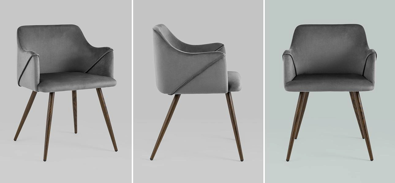 Стул Monarch Chair Серый Велюр Стул Monarch Chair Серый Велюр - Loft-Concept в Кирове