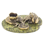 Подсвечник из бронзы и натурального камня змеевик Stone Candlestick варинант исполнения - 1 | Loft Concept в Кирове