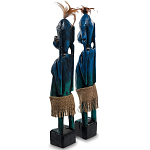 Комплект из 2-х деревянных статуэток Asmat Statuettes Dark Blue варинант исполнения - 5 | Loft Concept в Кирове