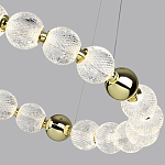 Люстра подвесная кольцевая с прозрачными рифлеными шарообразными плафонами Crystal Globule варинант исполнения - 4 | Loft Concept в Кирове