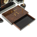 Настольный письменный набор с часами из природного камня обсидиана Royal Stone варинант исполнения - 4 | Loft Concept в Кирове