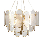 Люстра с многослойным эффектом из овальных элементов из непрозрачного стекла Conformation варинант исполнения - 1 | Loft Concept в Кирове